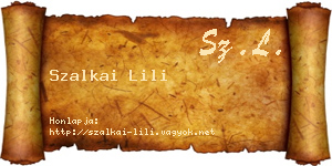 Szalkai Lili névjegykártya