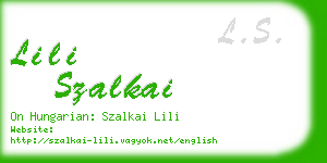 lili szalkai business card